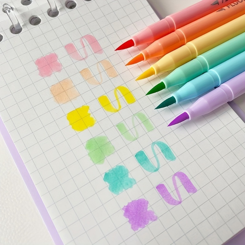 Pastel Highlighter Set Double Ended - Ensemble de stylos fluorescents à brosse