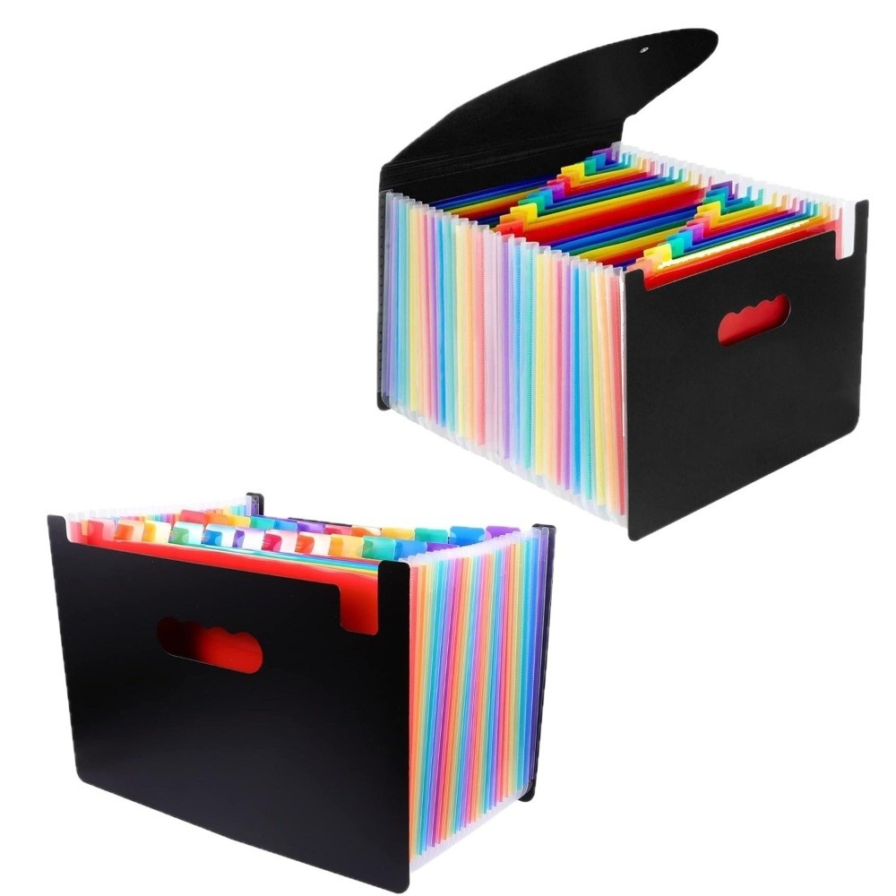 Expandable Accordion File Folder 13 Pockets - Boîte de classement extensible polyvalente à