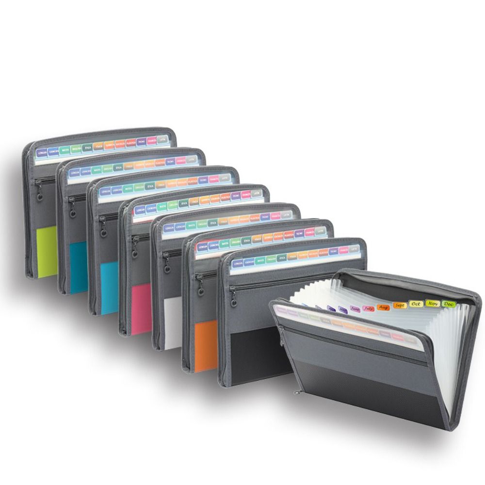Expandable Accordion File Folder 13 Pockets - Organisateur de fichiers extensible en PVC