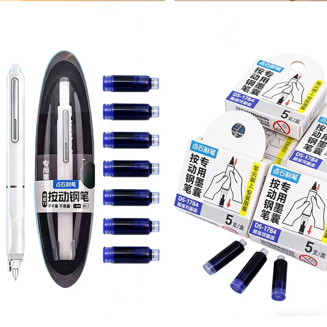 Retractable Eraser Pen Click - Stylo à pression à Capsule effaçable,
