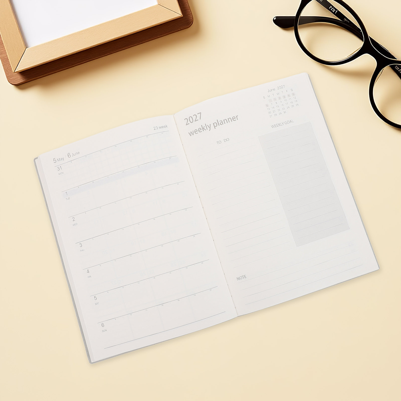 Spiral Bound Grid Notebook A5 - Carnet de planification professionnel 2027, format
