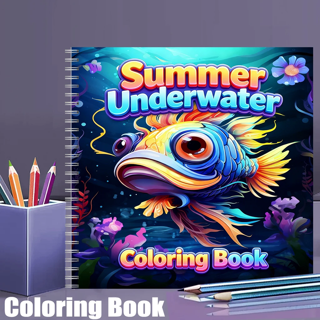 School Supplies - Livre de coloriage sous-marin d'été pour