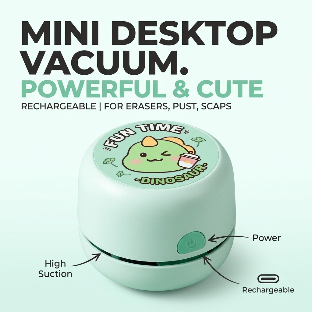 Mini Desktop Vacuum Cleaner For Eraser Dust - Aspirateur de bureau mini rechargeable sans