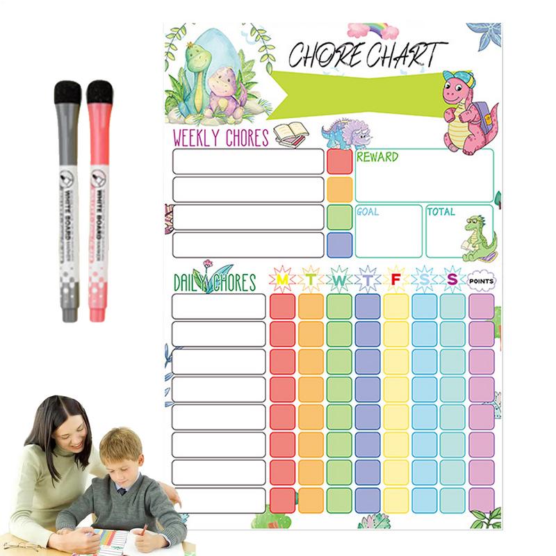 Kids Magnetic Reward Chart Board - Tableau de travail magnétique calendrier visuel
