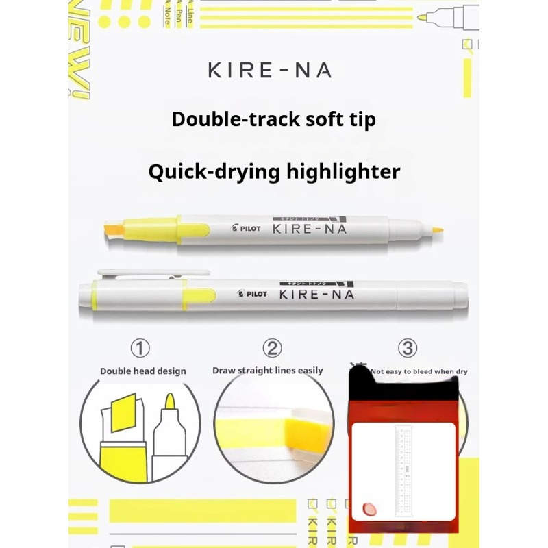 Pastel Highlighter Set Double Ended - Ensemble de stylos surligneurs PILOT KIRE-NA,