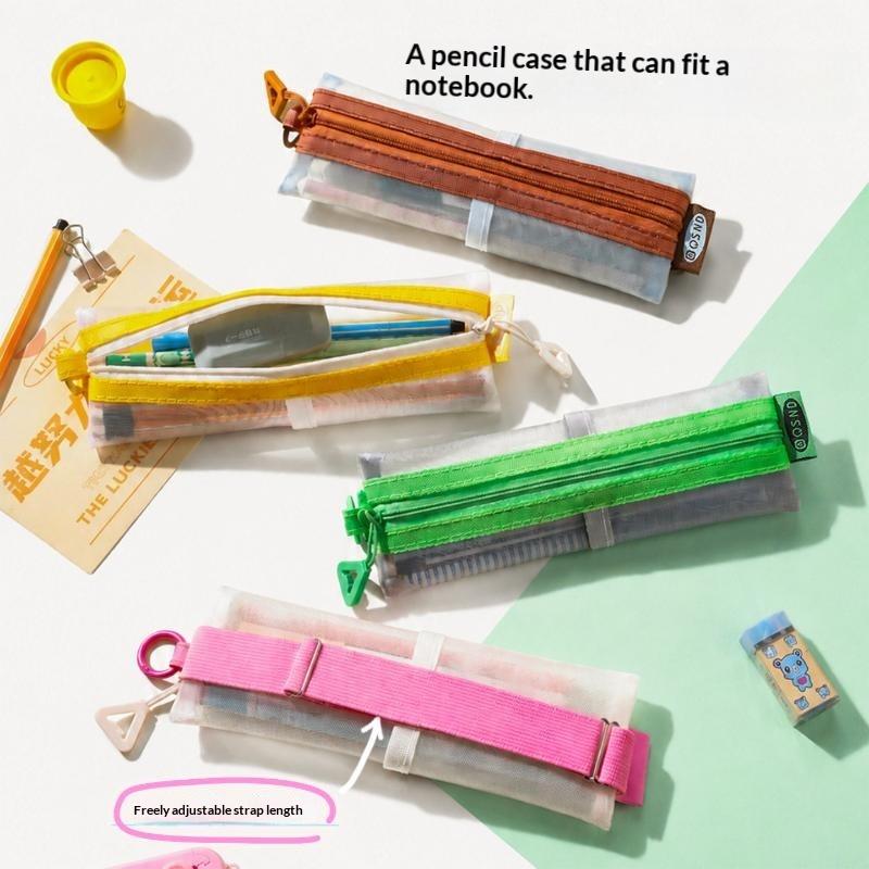 Clear Mesh Pencil Pouch For Exam - Pochette à crayons en maille transparente