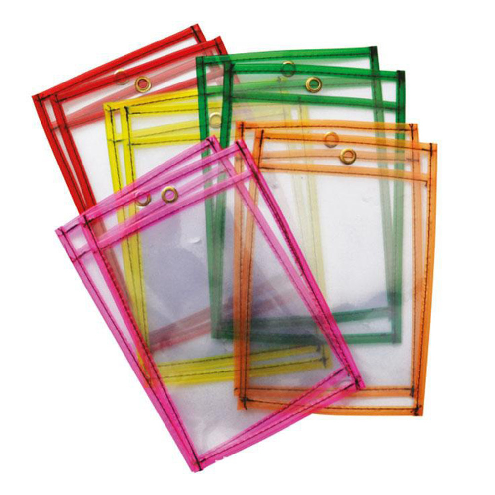 Writing Tools - 10 pochettes effaçables à sec, transparentes,