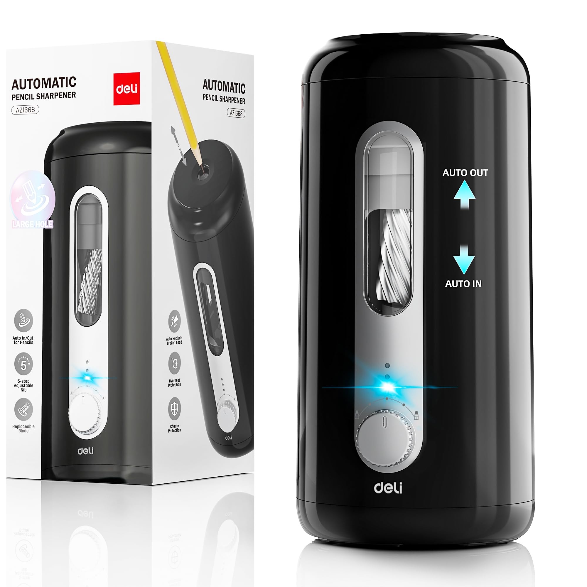 Electric Pencil Sharpener Usb - Taille-crayon électrique Deli, automatique, fonctionne sur