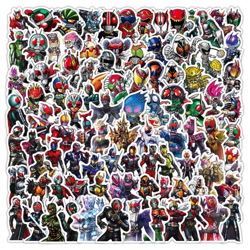 Desk Accessories - 103 autocollants esthétiques Kamen Rider, mignons,