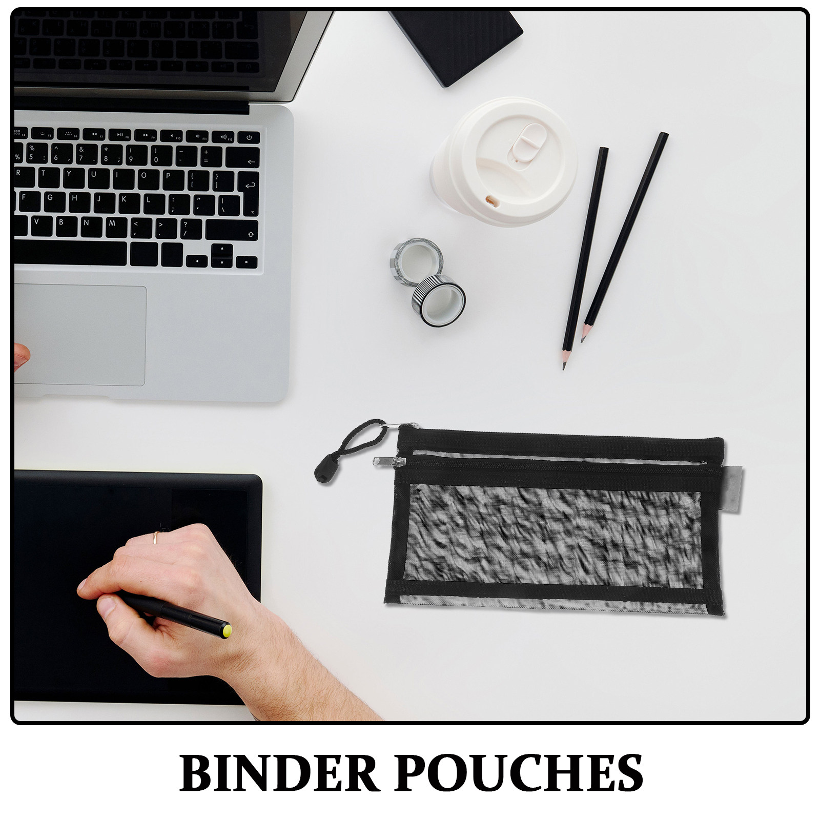 6 pièces, trousses transparent - Clear Mesh Pencil Pouch For Exam avis et prix