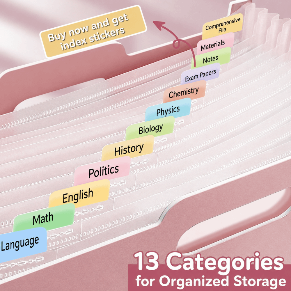 Porte-documents extensible à 1 - Expandable Accordion File Folder 13 Pockets avis et prix
