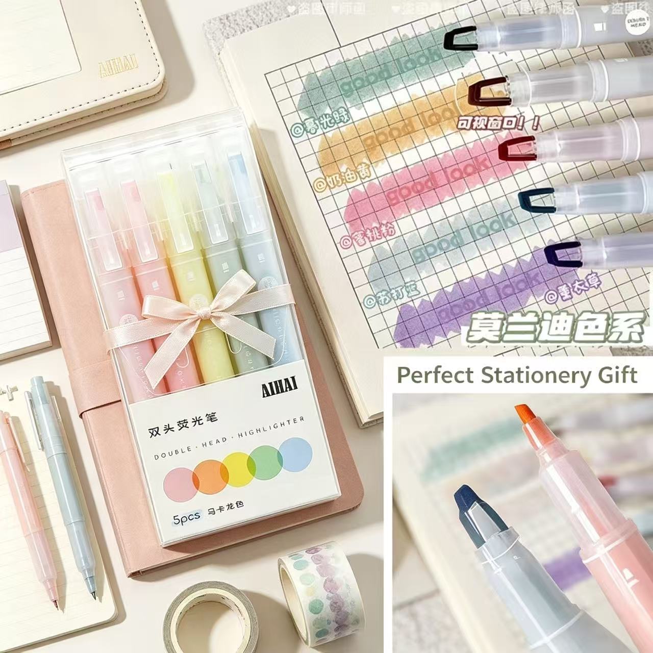 Surligneurs double pointe, 5-2 - Pastel Highlighter Set Double Ended avis et prix