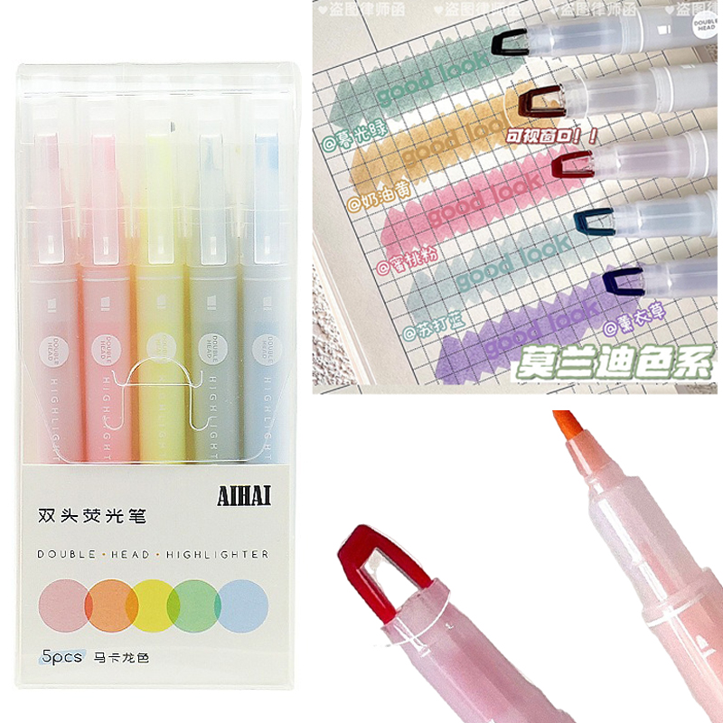 Surligneurs double pointe, 5-2 - Pastel Highlighter Set Double Ended avis et prix